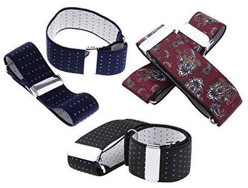 Harilla 6x Anti-Slip Shirt Sleeve Garters Holder Adjustable Stretch Armbands for Men