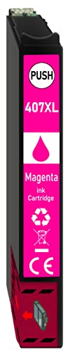 Druckerpatronen Magenta 1er-Set kompatibel für Epson 407XL - WF4745 | 1 XL-Patronen in Magenta zum gezielten Nachfüllen, mit Chip und Füllstandsanzeige