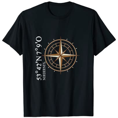 Norderney Koordinaten Souvenir Insel, Norderney T-Shirt
