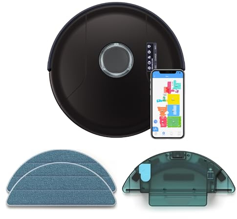 bObsweep PetHair SLAM Robot Vacuum Cleaner with Wet/Dry Mop, Advanced LiDAR Mapping with Editable Map/NoSweep Zones, Alexa/Google Compatible, Good for Pet Hair, Carpet, Hardwood and Tile, in Jet