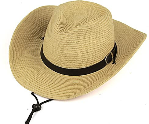 Chapeau de Paille Western Anti-Soleil Panama Fedora Large Bord Pliable - Homme Femme Anti-UV Jazz Hip-Hop pour l'Été