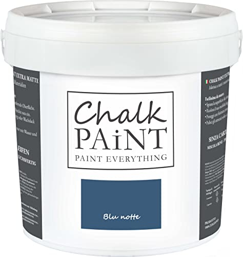 Chalk Paint Everything® Blu notte Kreidefarbe Wasserbasis für Alle Oberflächen einfach zu verarbeiten ohne schlechten Geruch - Chalk Paint Extra Matt (5 Liter)