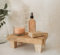 Wooden Tray Pedestal Decor | Display Riser for Plant and Other Home, Kitchen or Bathroom Accessories | Hand Carved Mango Wood 2 Finishes Available (Natural Mango Wood)