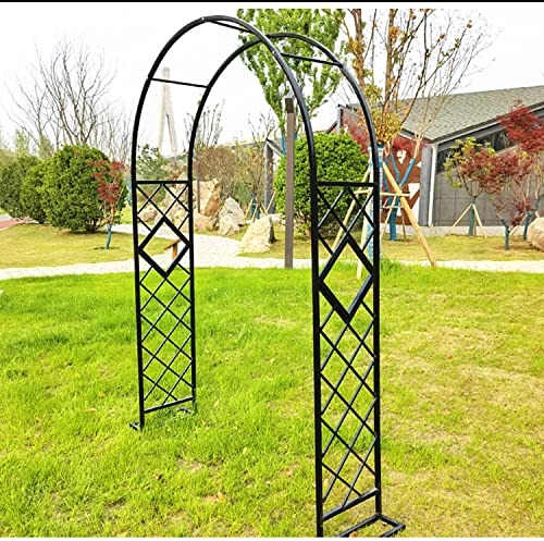 DJZZ Rosenbogen Verzinkt Schwarz grün Weiss Torbogen Rankhilfe Gartenbogen aus Metall Rankhilfe Breite 140 180 220 260 300 340 cm extra groß (Farbe : Schwarz, Größe : B140 x H230cm)