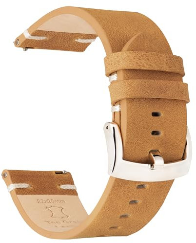 OTTOODY Leder Uhrenarmbänder 18mm 20mm 21mm 22mm Armband, Schnellverschluss Hochwertige Vintage Leder Uhrenarmband für Herren und Damen, Eleganten Ersatz Leder Armband für Uhr und Smartwatch