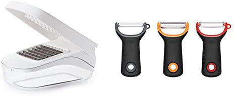 OXO Good Grips Vegetable Chopper with Easy-Pour Opening & Good Grips 3-Piece Assorted Prep Peeler Set