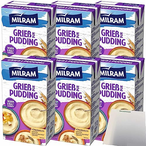 Milram Grieß-Pudding Pur warm und kalt zu genießen 6er Pack (6x1000g Packung) + usy Block