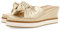 Sandalias Tipo Pala Color Platino con Detalle DE Nudo Y CUÑA para Mujer CAKRAN