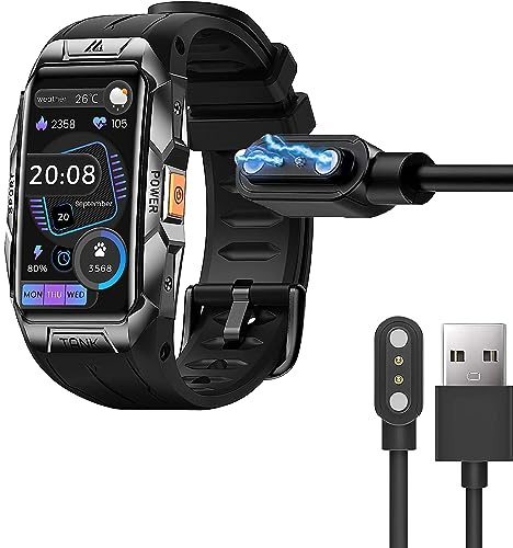 Blueshaweu Compatible for KOSPET Tank X1 Charger, 2 Pin Magnetic USB Replacement Charging Compatible with KOSPET Tank X1 1.47 Smart Watch/AMAZTIM TANK X1 1.47 Inch Fitness Tracker