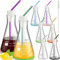 Copkim Laborflaschen, Chemie-Trinkgläser, 25-teiliges Set, 240 ml, dicke, transparente Becher, wissenschaftliche Becher, Becher für Cocktails, Kaffee, kalte Getränke, Cocktailgläser-Set (Laborflasche)