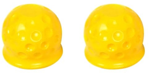 2 Piece Trailer Hitch Ball Cover Abrasion Resistant and Dust Proof Soft Rubber Tow Bar Cover 50mm, Yellow