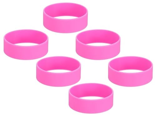 PATIKIL Elastic Sublimation Tumblers Holder Ring Bands, 6 Pcs Silicone Heat Resistant Sublimation Paper Wrap Ring for 20Oz Tumbler for DIY Craft Pink