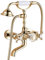 BiaoTeng Badewanne Armatur Retro Antike Gold Doppelgriff Wandmontage Badewanne Wasserhahn Dusche Set Messing Mit 1,5 m Brauseschlauch