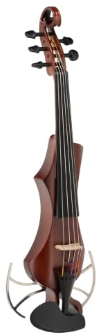 GEWA E-Violine, elektronische Violine, Novita 3.0 Rotbraun mit Adapter für Schulterstützen, 5-saitig inkl. Adapter 5-saitig Rotbraun