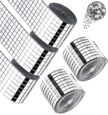 Changyeah 5 rollos de 8000 miniespejos autoadhesivos mini mosaicos adhesivos de cristal, minimosaicos de espejo, autoadhesivos para bricolaje, cocina, baño, Ktv
