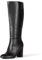 Amazon Essentials Stivali con tacco alto Donna, Nero Finta Pelle, 44.5 EU