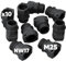 Kalitec 3805003 - Raccordo per tubo flessibile dritto, M25, nero, connettore per tubo corrugato NW17, raccordo I raccordo per tubo