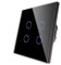 CNBINGO Touch Light Switch, Black Light Switch, Tempered Glass Panel with LED Backlight, No Neutral Wire Required, 4-Gang 1-Way, AC 240V 500W/Gang