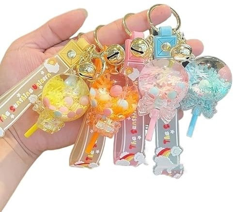 Generic Lot de 4 porte-clés kawaii flocon de neige sucette pour filles et femmes, 1 couleur, taille unique