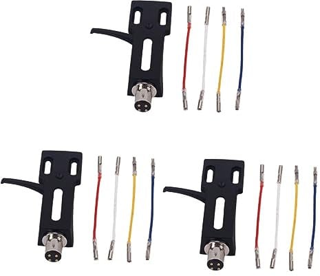 ifundom Pcs Record Player Needle Replacement Parts Turntable Headshell Mount Phono Replacement Phonograph Head Holder Black Wires Included