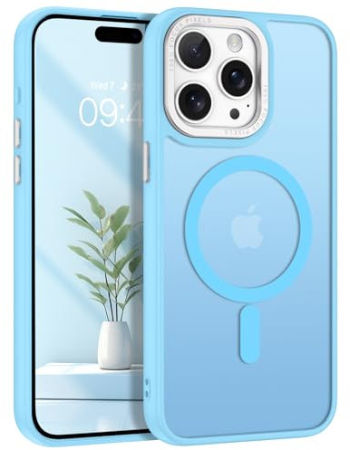 GUAGUA for iPhone 15 Pro Case 6.1 Inch Compatible with MagSafe iPhone 15 Pro Magnetic Case Slim Translucent Matte Skin Feeling Shockproof Protective Anti-Scratch Case for iPhone 15 Pro, Light Blue