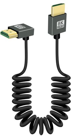 RIIEYOCA Cavo HDMI a HDMI Corto di 8K a 90 Gradi, Angolo Verso l'alto 48Gbps Alta Velocità HDMI2.1 Supporta 8K@60Hz, Compatibile con Videocamere, Monitor (Verso l'alto)