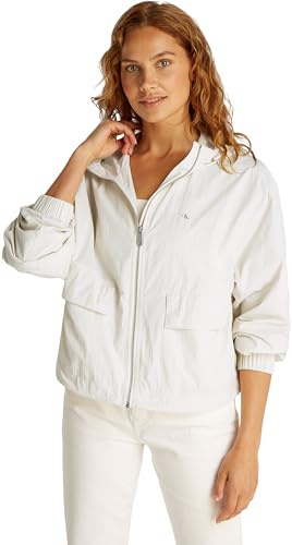 Calvin Klein Damen Windbreaker Jacke Cotton Nylon Dünn