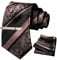 JEMYGINS Set di cravatte da uomo con rose miste e motivo a righe, con fermacravatta e fazzoletto, oro rosa chiaro, M