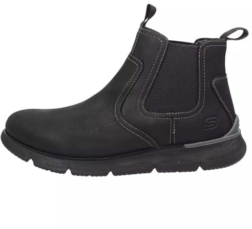 Skechers Augustino Paulo Stivali Da Uomo In Pelle Nera - EUR 42