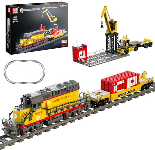 Mould King 12027 Technik Zug Modell Bausteine Elektrische Eisenbahn Klemmbausteine APP Ferngesteuert mit Schienen Bauspielzeug Geschenk für Erwachsene und Jugendliche(1170 Teile)