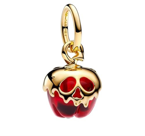 H.ZHENYUE Anhänger Charms 925 Sterling Silber Villains Evil Apple Bead Charms with Cubic Zirconia für Europäische Armbänder und Halskette,Schmuck Geschenk für Weihnachten,Valentinstag,Muttertag Damen