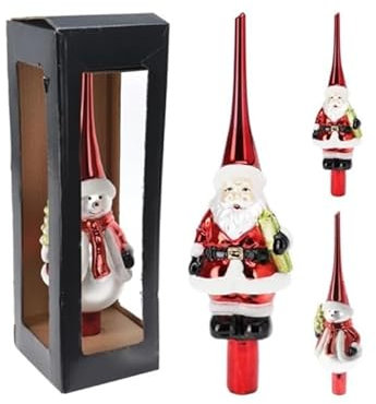 Puntale Albero Babbo Natale O Pupazzo Di Neve 28cm Prodotto Assortito - Varzi il Natale dal 1956