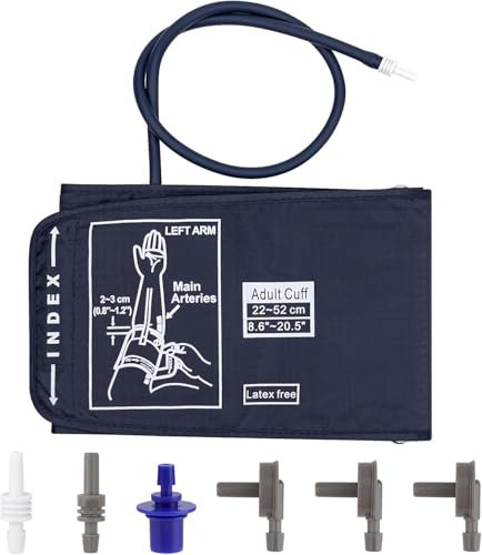 Manguito Monitor de Presión Arterial Extra Grande 22-52 cm, Compatible con la Mayoría de los Monitores de Presión Arterial, Brazalete Tensiometro Extra Grande para Brazo Grande con 6 Conectores