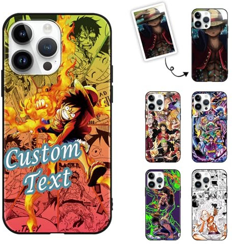 Phone Case Personalised for Apple iPhone 12 Pro Max 6.7 Inch, Anime Luffy Gear 5 Nika Zoro Ace Nami Cartoon Manga Pattern Photo Custom Design Soft TPU Cover Shock-Resistant Protective
