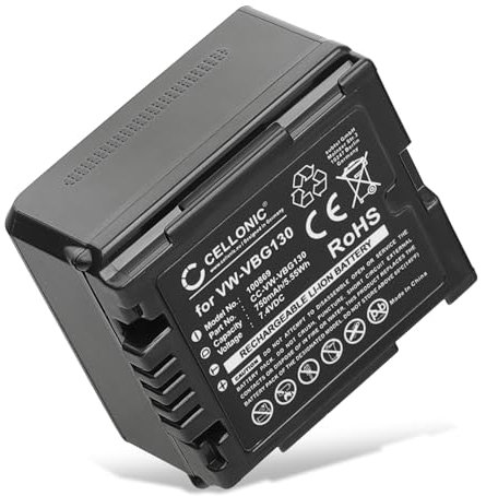 CELLONIC, Akku für Kamera, kompatibel mit Panasonic SDR-H80, VW-VBG130, SDR-H20, NV-GS320 (7.4V, 750mAh)