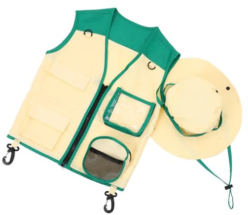 VANZACK 1Satz Outdoor Entdeckerhut Und Weste Für Freien Camping Und Erkundungstouren Design Für Kleine