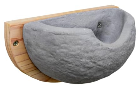 Woodside Wall-Mounted House Martin/Swallow Nest Cup – Cement & Wood Garden Bird Nest Box with Drainage Hole, Easy Fixings Included