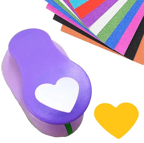 Stanzer 50mm Papierstanzer Motivstanzer Rund Papier Ausstanzer Stanzer Kreis Motivlocher Ausstanzer Motiv-Locher für Geschenkanhänger, Basteln, Scrapbooking, Fotos, Grußkarten (Herz 50mm)
