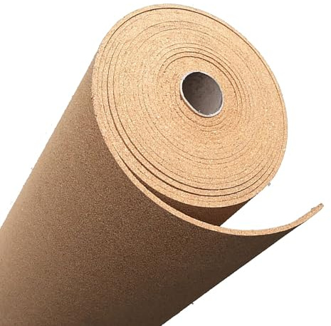 Rouleau de liège haute densité de 0,6 cm d'épaisseur - 1,2 m x 3 m - Panneau en liège mural à isolation acoustique pour bureau, maison, école, bricolage - Marron