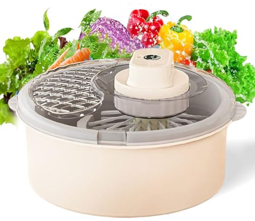 Zestivra Laveuse À Fruits Avec Essorage Rotatif | Centrifugeuse Tournante Pour Aliments,Bol De Nettoyage Pour Fruits - pour la Préparation des Repas les Baies les Produits Alimentaires la Cuisine la