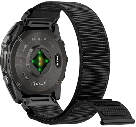 Armband Kompatibel mit Garmin Fenix 8 47mm/7/6/6 Pro/5/5 Plus, Quickfit 22mm Nylon Armband für Garmin Forerunner 935/945/Instinct 2/Approach S60/S62