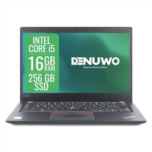 Lenovo Thinkpad Laptop Computer Business, Pc Portatile Notebook Intel i5 8th, Ram 16 Gb, SSD 256 Gb, Display da 13.3, WiFi, Windows 11 Pro + Libre Office (Ricondizionato)