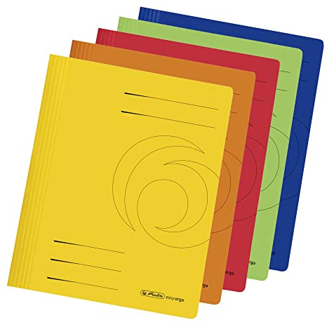 Herlitz 11037181 Easy Orga Schnellhefter aus Manila-Karton, A4, 240 g/m², verschiedene Farben, 10 Stück