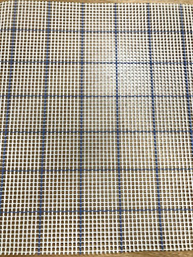 Zweigart Teppich/Tapisserie Leinwand 5 HPI blau kariert Knüpfhaken 100cm breit (50x100cm)