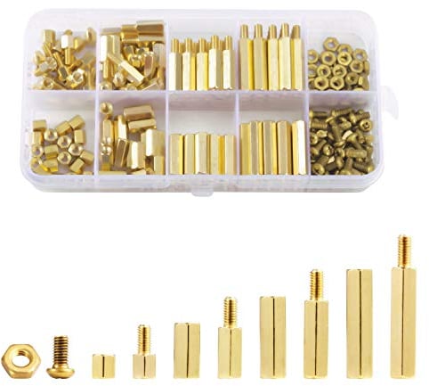 Litorange 240 Pieces M3 Male Female Hex Brass Spacer Standoff Screw Nut Threaded Pillar PCB Motherboard Assortment Kit