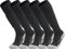 APTESOL Knielang Fußballsocken Kinder Jugend Erwachsene Lang Sportsocken Kissen Atmungsaktiv Soccer Trainingssocke (5-Paar Schwarz-A, Größe M)