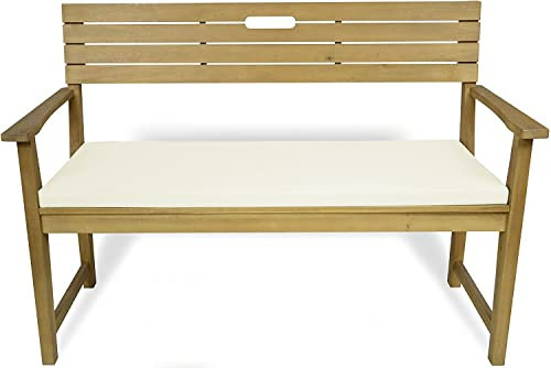 Rollmayer Bankkissen Bankauflage Sitzkissen Bankpolster Auflage für Bänke in Haus und Garten Kollektion Vivid, 1 Stück (Ecru 2, 160x40x4cm)