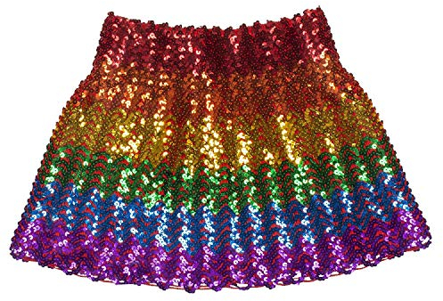 Boland - Mini Rock mit Pailletten, Einheitsgröße für Erwachsene, dehnbarer Gummibund, Disco, Kostüm, Karneval, Mottoparty