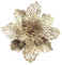 GL-Turelifes Glitzer-Weihnachtsblumen, Champagner, Weihnachtsstern, künstliche Blumen, Weihnachtsbaum, Kranz, Baumschmuck mit 12 grünen Blumenstielen, 12 Stück