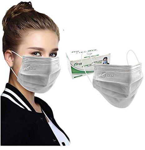 AmyGline 50 Stück Einweg,4-lagige,Atmungsaktiv,Nicht-Gewebt-Tuch,mit 50er/Box,Premium